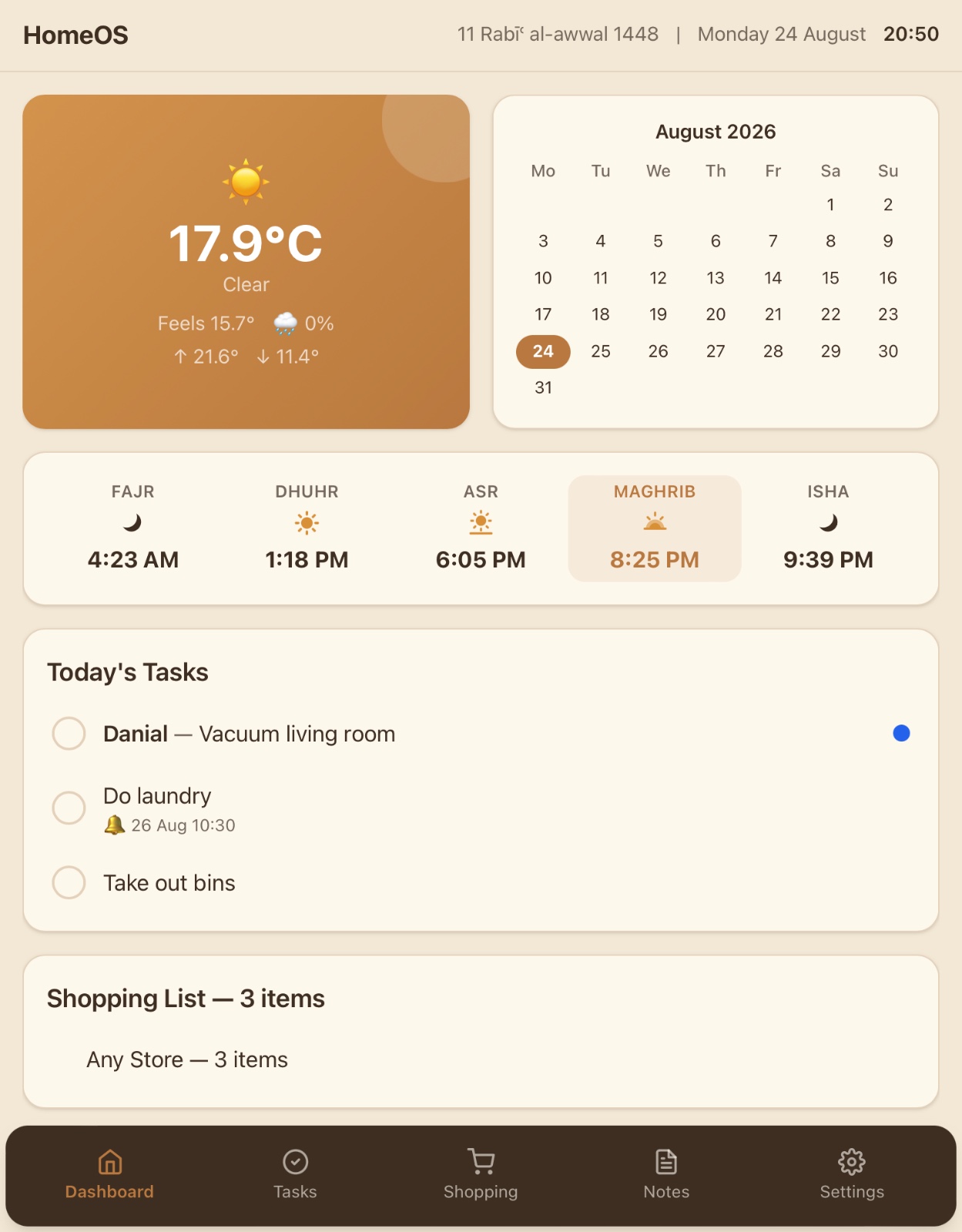 HomeOS screenshot